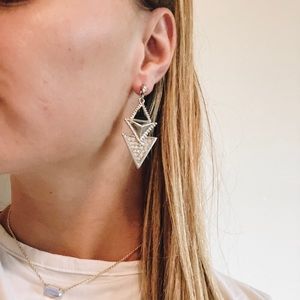 Black and Silver Dangle Earrings